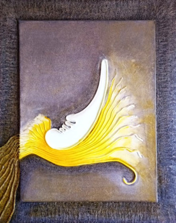 La culla dei ricordi.   (tecn. mista-polim. su tela mis. cm. 80x100)  2025